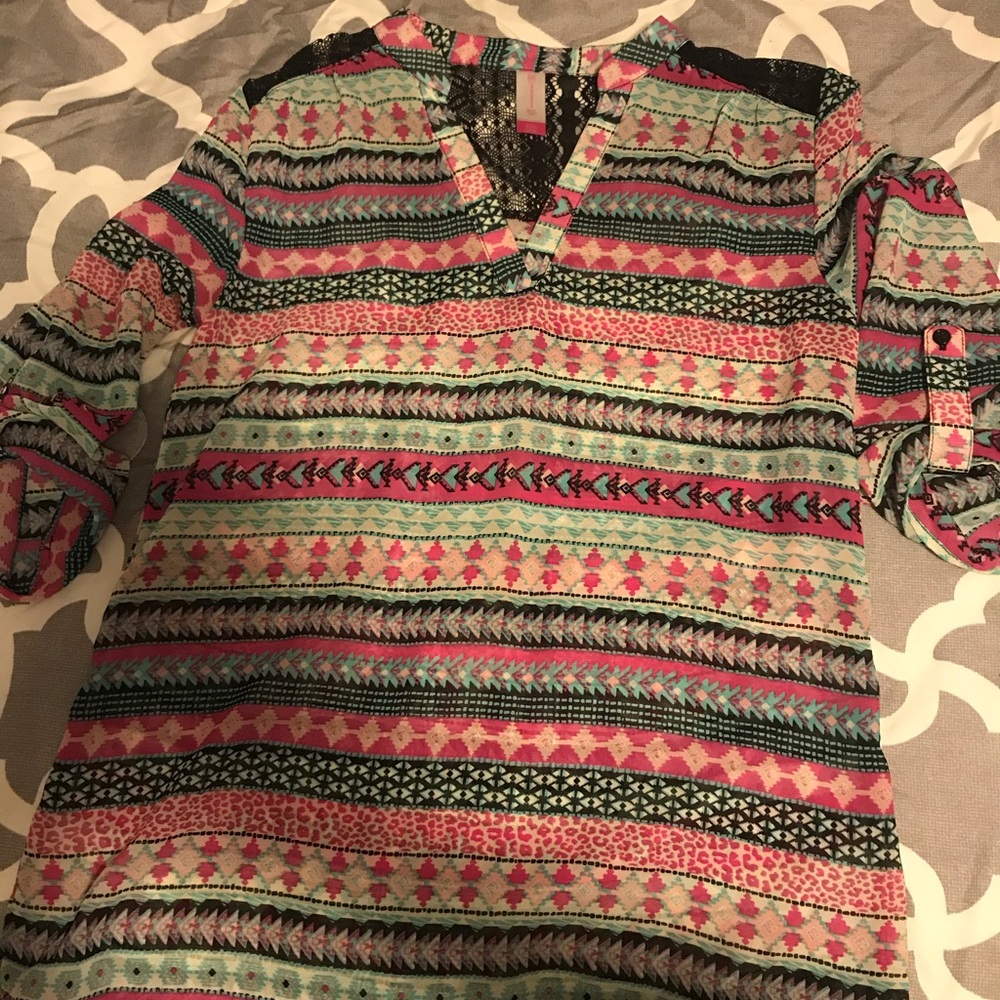 Sheer multicolored blouse